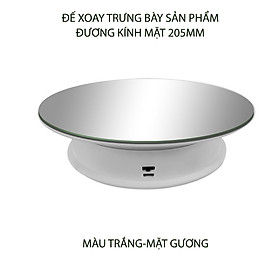 Mua Đế xoay trưng bày sản phẩm  loại lớn 205mm mặt gương  có dây cấp nguồn