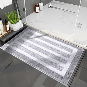 Mua Thảm Lau Chân Sợi Len Siêu Thấm Chống Trượt Viền Sọc Xám Xanh