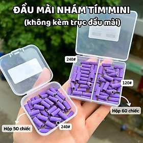 Đầu Mài Nhám Tím Mini 240, 120 Hộp 60 chiếc Làm Nhám Bề Mặt Móng, Tăng Độ Bền Móng Làm Nail, Đắp Gel Bột, Dễ Sử Dụng Nail Phương Miu
