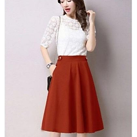 Chân váy Nana xinh xắn, dài qua gối dễ mặc đi làm, dạo phố
