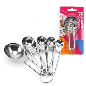 Mua Bộ 5 thìa/muỗng đong định lượng nhà bếp inox cao cấp