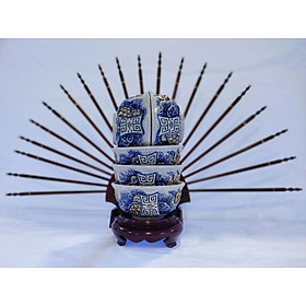 Bát cúng Men Rạn Đắp Nổi họa tiết SEN, đồ thờ Phùng Gia - Gốm sứ Bát Tràng cao cấp (GIÁ 1 CÁI)