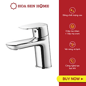 Vòi lavabo nóng lạnh TUSLO F001 Luxury chất liệu đồng nguyên chất, mạ Crom-Niken, công nghệ tạo bọt khí hiện đại - Hoa Sen Home - Hàng chính hãng