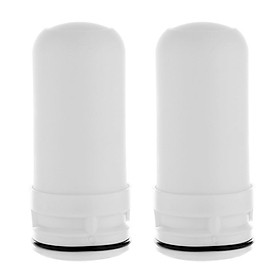 2pcs Ceramic Tap Water Purfier Cartridge for Kitchen Sink White 4.2x8.7cm