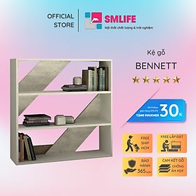 Mua Kệ sách gỗ hiện đại SMLIFE Bennett  | Gỗ MDF dày 17mm chống ẩm | D80xR23xC80cm - Màu