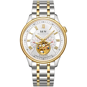 Đồng hồ nam chính hãng I&W Carnival 613G-T1Kính sapphire chống xước,Chống nước 50m,BH 24 tháng,Máy Cơ Automatic nhật bản,dây thép không gỉ 316L,mặt trắng dây trắng vàng lộ cơ