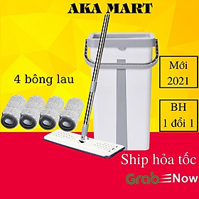 Cây lau nhà tự vắt thông minh 360 độ 2 ngăn TAKORA Bộ chỗi lau nhà chính hãng, tự tách nước bẩn, nhựa PP mới 100% rất dẻo rất bền sử dụng cho gia đình hoặc cho công nghiệp