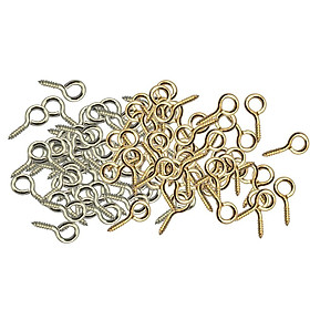 100 Pieces Silver Gold Plated Sturdy Metal Screw Eye Pin Pegs For Jewelry