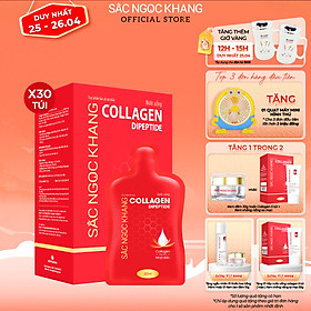 (New) Nước uống Collagen depeptide 30 túi Sắc Ngọc Khang tinh khiết nhập khẩu từ Nhật Bản, đạt chuẩn hàm lượng hấp thụ nhanh & vượt trội giúp trẻ hóa làn da - săn chắc và sáng mịn