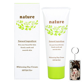 Kem dưỡng da Naris Nature Whitening Day Cream Nhật Bản 40g + Móc khóa