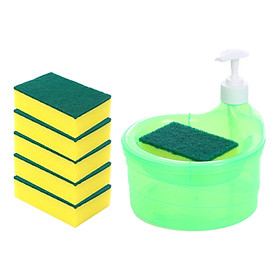 Dish Soap Dispenser and Sponge Holder with 6 Sponge Practical for Hotel Sink