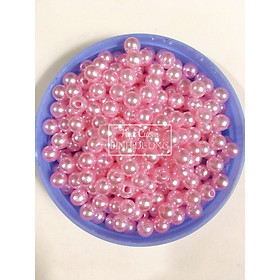 Hạt bẹt( hạt cườm)ngọc trai nhựa Acrylic, hạt làm vòng nhựa 6mm gói 100gr