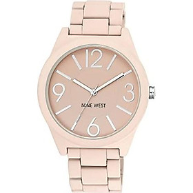 Nine West Women's NW/1679PKPK Matte Pink Rubberized Bracelet Watch