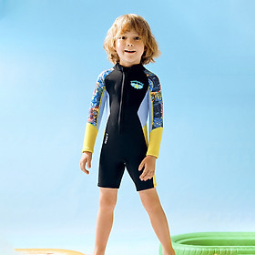 Đồ bơi giữ nhiệt cho bé trai tay dài chống nắng UPF50+ chất liệu cao su Neoprene dày 2.5mm chống thấm nước size từ 10kg đến 30kg