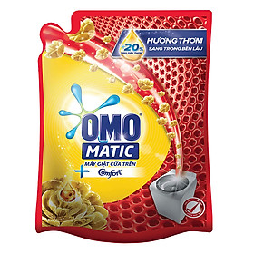 Nước Giặt OMO Matic Comfort Tinh Dầu Thơm Cho Máy Giặt Cửa Trên (2.3Kg/Túi)