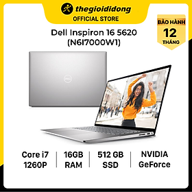 Laptop Laptop Dell Inspiron 16 5620 i7 1260P16GB512GB2GB MX570OfficeHSWin11 N6I7000W1 - Hàng chính hãng