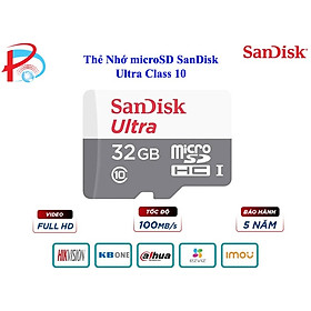Thẻ nhớ MicroSDHC SanDisk Ultra A1 32GB 100MB/s_SDSQUNR-032G-GN3MN - Hàng Chính Hãng