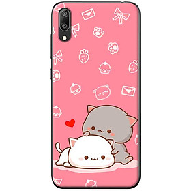 Ốp lưng dành cho Huawei Y7 Pro (2019) mẫu Mèo mập nền hồng