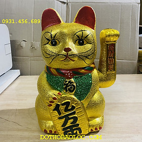 Mua Mèo thần tài sứ kim sa mang tại may mắn tài lộc cho gia chủ cao 21cm