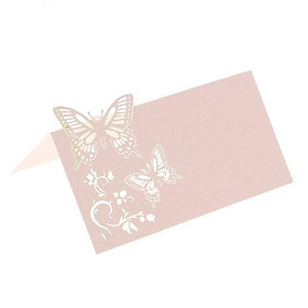 3x50 Pieces Butterfly Cut Wedding Party Decor Table Name Place Cards Pink