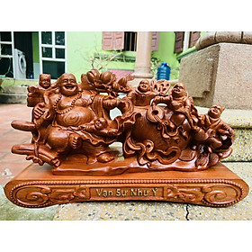 Mua Tượng phật di lặc ngũ phúc  kéo bao tiền bằng gỗ hương đá kt 50×29×14 5cm