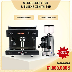 [Combo máy pha, máy xay cà phê] - Wega Pegaso 1 Group và Eureka Zenith 60m - Hàng nhập khẩu chính hãng