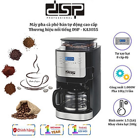 Máy pha cà phê hạt tự động DSP KA3055 tích hợp tự động xay và pha cà phê Công suất 1000W - HÀNG CHÍNH HÃNG