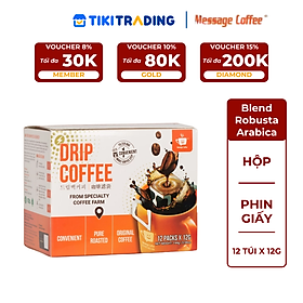 Cà phê Phin giấy Blend Robusta Arabica cafe nguyên chất tiện lợi pha chế từ Message Coffee