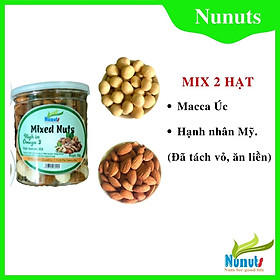 MIX 2 HẠT DINH DƯỠNG NUNUTS  MACCA, HẠNH NHÂN HŨ 250G