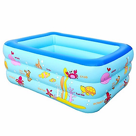 Bể bơi phao 3 tầng cho bé size to 210x145x65cm - Mẫu mới (màu ngẫu nhiên) tặng kèm 1 móc khóa huýt sáo