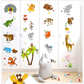 Decal trang dán tường vườn thú tiếng anh 3 AmyShop (68 x 126 cm)