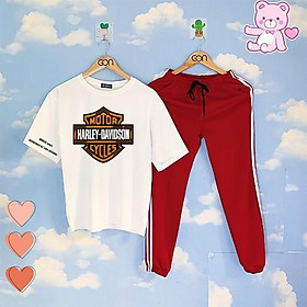 COMBO TIẾT KIỆM Set Đồ Bộ Áo Thun Tay Lửng Quần Kẻ 3Sọc, Quần Ulzzang 2 Sọc