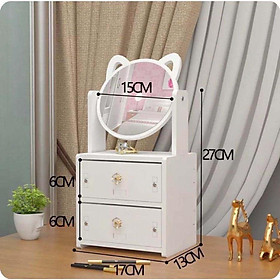 Kệ Mỹ Phẩm Gương Tai Mèo 2 Tầng Siêu Xinh-HH271