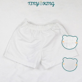 Quần short đùi cho bé trai, bé gái TINY KING màu trơn cotton thoải mái mát