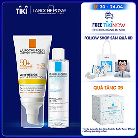 Bộ Đôi Kem Chống Nắng Giúp Bảo Vệ Da Dành Cho Da Bóng Dầu, Dễ Nổi Mụn La Roche-Posay Anthelios Anti-Imperfection 50ml & Nước Tẩy Trang Cho Da Nhạy Cảm Micellar Water 50ml