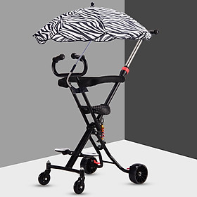 Xe đẩy 4 bánh gấp gọn thông minh SKIDS cho bé mẫu 2019 có lò xo giảm xóc, khung platinum có tựa lưng
