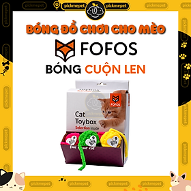 Bóng đồ chơi cho mèo FOFOS, Đồ chơi Banh tròn cho mèo, Chứa catnip, Chuông leng keng, Tạo hình đáng yêu, An toàn, Bền bỉ