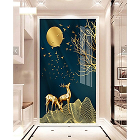 Mua Tranh treo tường phòng khách  phòng ngủ -Tranh treo 1 tấm dọc M26621/ Gỗ MDF cao cấp phủ kim sa/ Chống ẩm mốc  mối mọt/Bo viền góc tròn