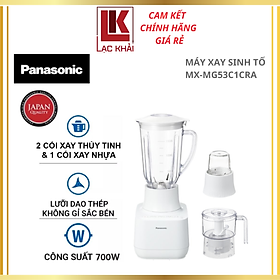 Mua Máy Xay Sinh Tố Panasonic MX-MG53C1CRA - Công suất 700W- Dung tích 1.5L - Lưỡi dao thép không gỉ- cối xay thủy tinh/nhựa - Xay đá mịn - Hàng Chính Hãng - Bảo hành 12 tháng