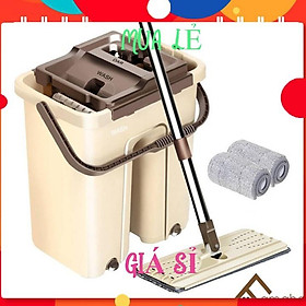 Mua Bộ cây lau nhà thông minh tự vắt tặng thêm 1 bông lau kèm cả thùng loại to ( tổng 2 bông lau )
