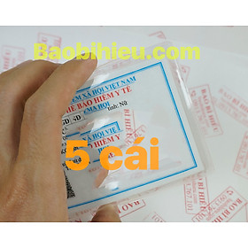 Combo 5 cái bọc thẻ bảo hiểm y tế bằng nhựa PVC dẻo trong có nắp đậy và không cần ép - bamarau