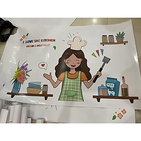 Giấy Dán Tường Nhà Bếp Cách Nhiệt Chống Dầu Mỡ, Chịu Nhiệt Họa Tiết 3D