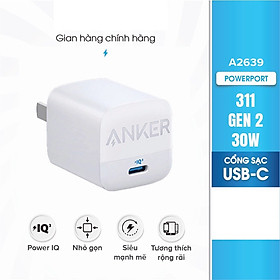 Mua Cốc Sạc Nhanh AN KER 313/311 GEN 2 30W 1 Cổng USB-C PiQ 3.0 tích hợp PD/PPS - AN KER A2639 - Hỗ Trợ Sạc Nhanh Cho Iphone Và Android