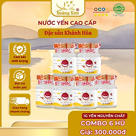 combo 6 hũ Nước yến cao cấp 1g yến khô nguyên chất chưng tiệt trùng Yến sào Hoàng Kim hộp 1 hũ x70ml