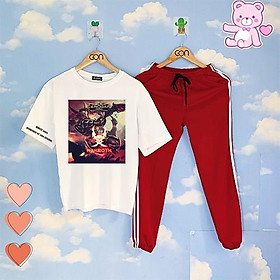 COMBO TIẾT KIỆM Set Đồ Bộ Áo Thun Tay Lửng Quần Kẻ 3Sọc, Quần Ulzzang 2 Sọc