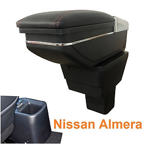 Hộp tỳ tay ô tô Nissan Almera đa năng tích hợp ngăn để nước