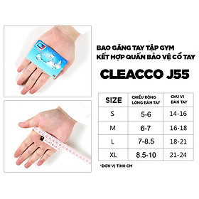 Bao găng tay tập gym kết hợp quấn bảo vệ cổ tay Cleacco J55 - Hàng chính hãng BORO SPORT