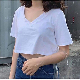 Áo croptop cổ tim nữ