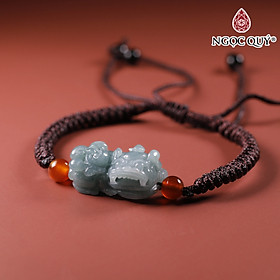 Vòng thắt dây tỳ hưu đá cẩm thạch lam ngọc type A 15x24mm mệnh thủy, mộc - Ngoc Quý Gemstones