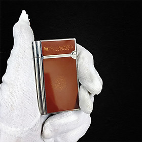 Mua Hộp Quẹt Bật Lửa Gas Đá Sơn Mài Đỏ Chấm Kim Tuyến Cao Cấp (Vàng Đổ  Bạc Đỏ)